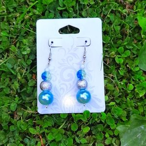 Blue pearl Homemade Earrings!